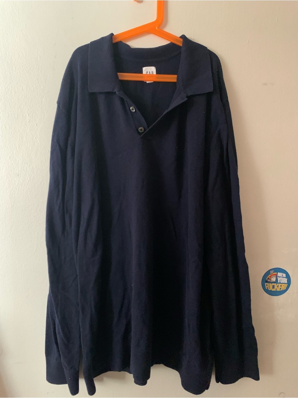 GAP Factory Navy Long-Sleeve Polo